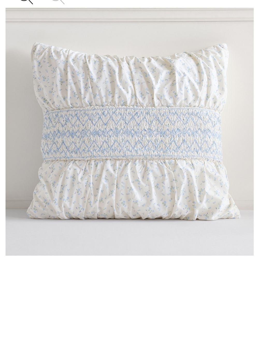 LoveShackFancy Blue Detailed Euro Sham